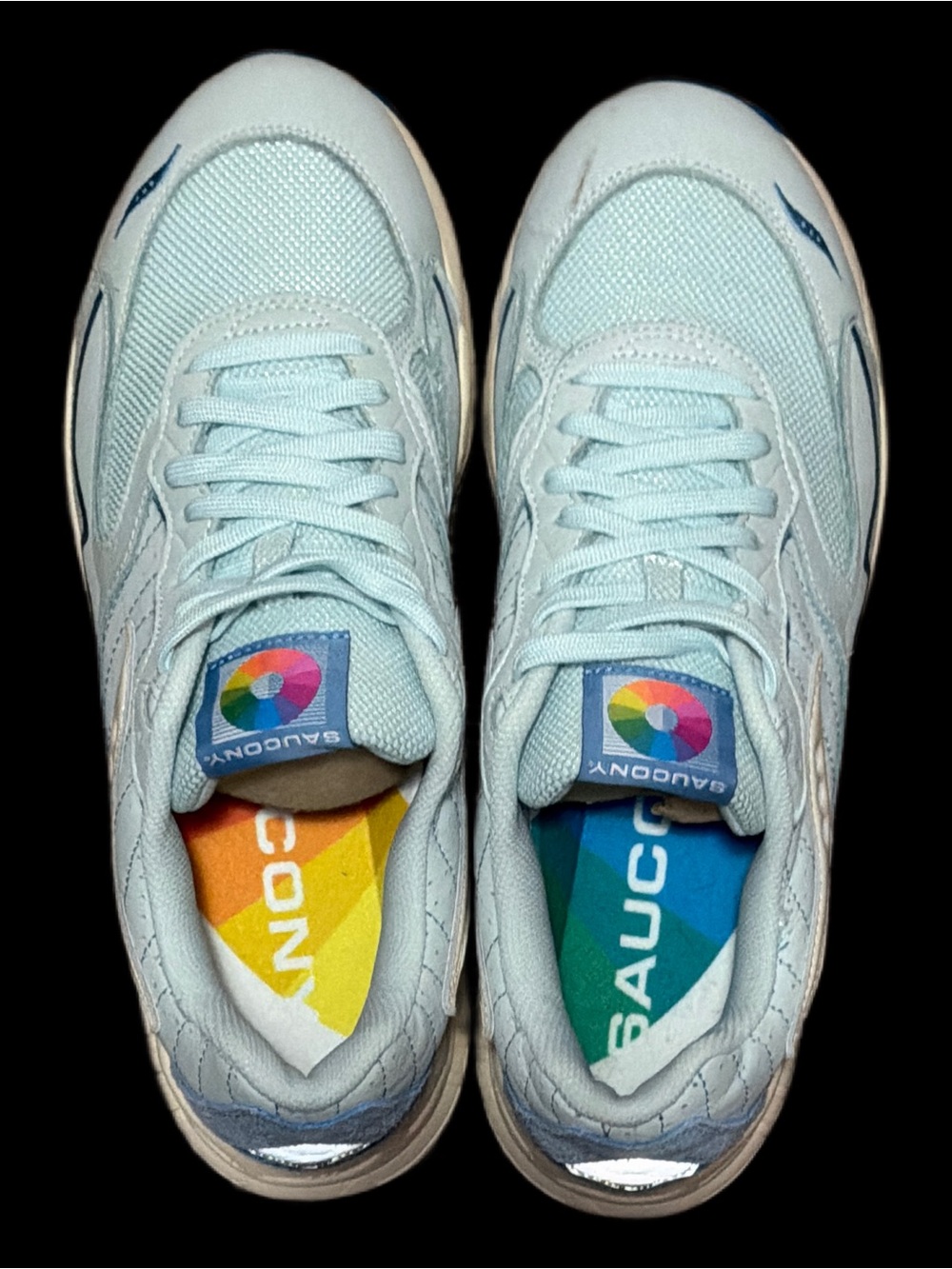 Saucony 3D GRID HURRICANE “Chromatic Pack” Light blue/White Men’s 10.5 NEW - Picture 8 of 13
